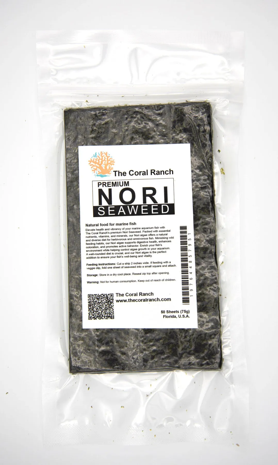 The Coral Ranch Premium Nori Seaweed, 50 sheet 75 gram pack